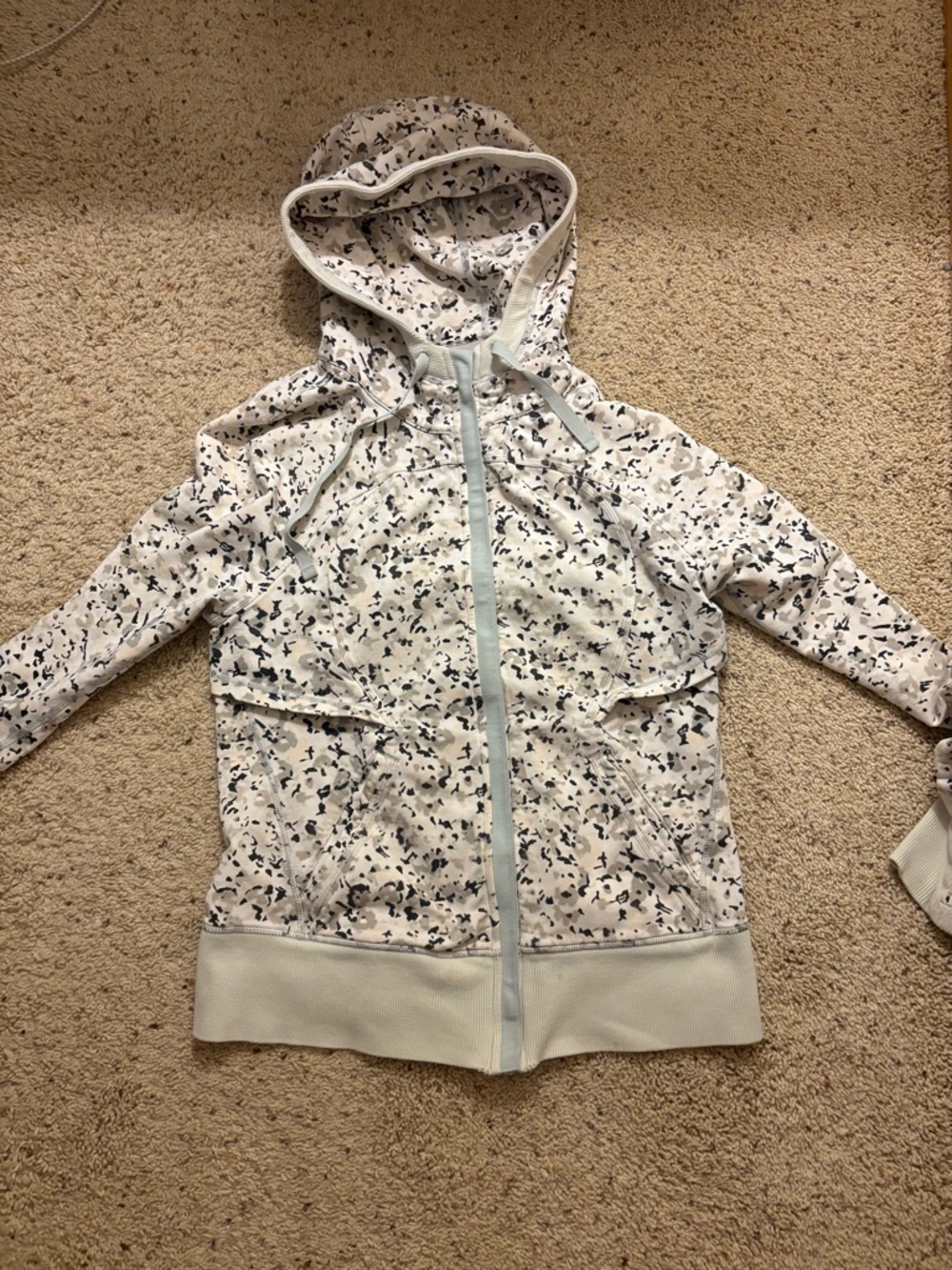 Lululemon Scuba Lightweight Hooded Zip Jacket - White Speckle